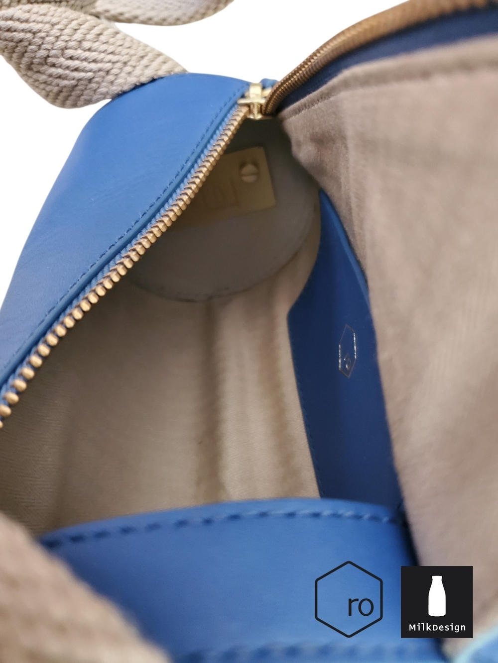 RO Bags x Milk Design Buckle Up Mini Cylinder Bag - Blue Leather NWT/Tags - Picture 12 of 17